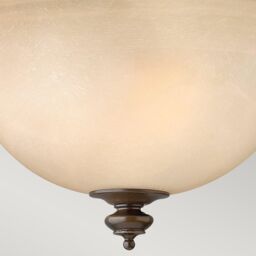 Netlighting Dunhill 2 Light Semi Flush Ceiling Light Royal Bronze E27 in Brown - thumbnail 3