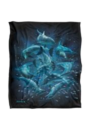 JQ Licensing Royce Mcclure Dolphin Twister Dark Water Silky Touch Super Soft Throw Blanket 152 X 127 cm in White - thumbnail 1