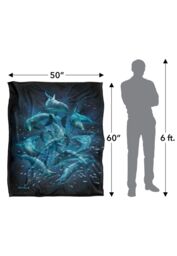 JQ Licensing Royce Mcclure Dolphin Twister Dark Water Silky Touch Super Soft Throw Blanket 152 X 127 cm in White - thumbnail 5