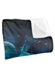 JQ Licensing Royce Mcclure Dolphin Twister Dark Water Silky Touch Super Soft Throw Blanket 152 X 127 cm in White - thumbnail 3