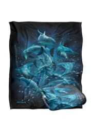JQ Licensing Royce Mcclure Dolphin Twister Dark Water Silky Touch Super Soft Throw Blanket 152 X 127 cm in White - thumbnail 2