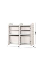 Living and Home Kids Storage Cabinet for Toys Clothes Books, Plastic Organizer in Grey - thumbnail 5