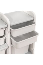 Living and Home Kids Storage Cabinet for Toys Clothes Books, Plastic Organizer in Grey - thumbnail 6