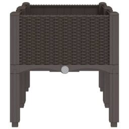 Berkfield Home Garden Planter with Legs Brown 80x40x42 cm PP - Size: 80 x 40 x 42 cm - thumbnail 4