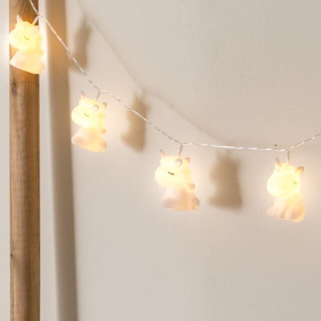 ValueLights Set of 10 Kids Battery Powered Fairy String Lights with Unicorns - image 1