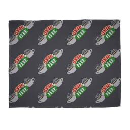 Friends Coffee Shop Fleece Blanket in Dark Grey - Size: Crib