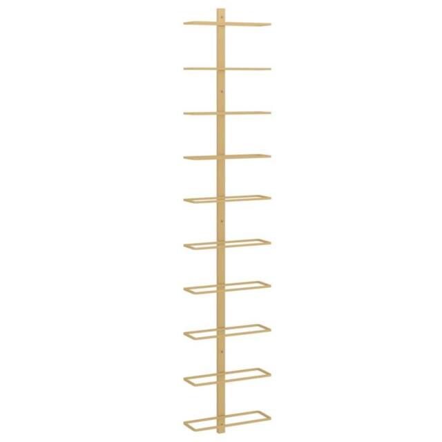Berkfield Home Wall-mounted Wine Rack for 10 Bottles Gold Metal - image 1