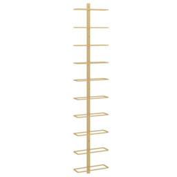 Berkfield Home Wall-mounted Wine Rack for 10 Bottles Gold Metal