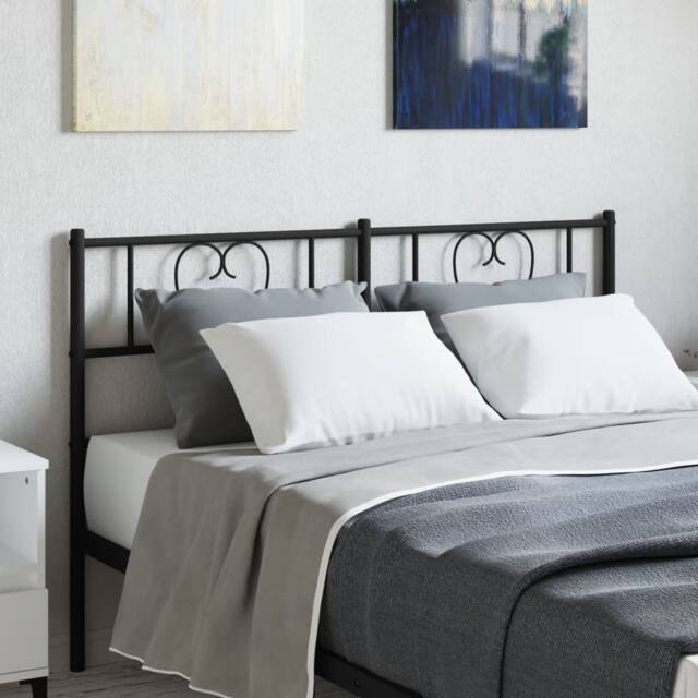 Berkfield Home Metal Headboard Black 160 cm - image 1