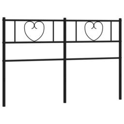 Berkfield Home Metal Headboard Black 160 cm - thumbnail 3