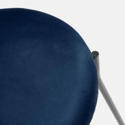OHS Matte Velvet Accent Dining Chair Padded Seat with Metal Legs in Navy - thumbnail 6