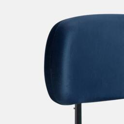 OHS Matte Velvet Accent Dining Chair Padded Seat with Metal Legs in Navy - thumbnail 5