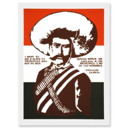 Artery8 Mexico Zapata Revolutionary Martyr Mexican A4 Artwork Framed Wall Art Print in White - thumbnail 1