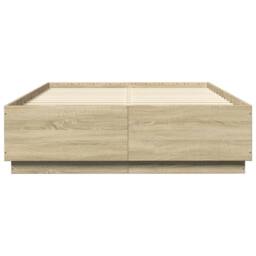 Berkfield Home Modern Bed Frame without Mattress Sonoma Oak 150x200 cm King Size in Light Brown - thumbnail 4