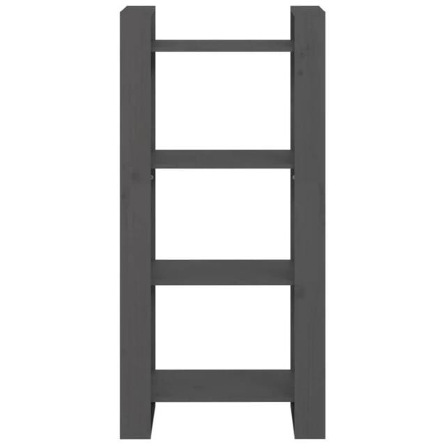 Berkfield Home Beautiful Book Cabinet/Room Divider Grey 60x35x125 cm Solid Wood - Size: 60 x 35 x 125 cm - image 1