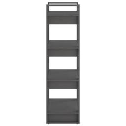 Berkfield Home Beautiful Book Cabinet/Room Divider Grey 60x35x125 cm Solid Wood - Size: 60 x 35 x 125 cm - thumbnail 4