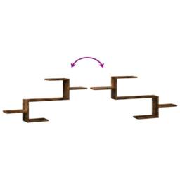 Berkfield Home Wall Shelf Smoked Oak 104x15x49 cm Engineered Wood in Brown - Size: 104 x 15 x 49 cm - thumbnail 7