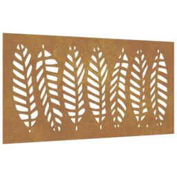 Berkfield Home Garden Wall Decoration 105x55 cm Corten Steel Leaf Design in Brown - thumbnail 2