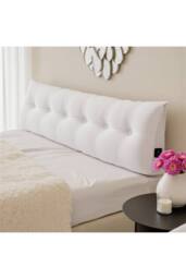 Living and Home Wedge Headboard Pillow with Removable Cover in White - Size: Medium - thumbnail 1