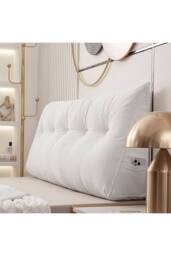 Living and Home Wedge Headboard Pillow with Removable Cover in White - Size: Medium - thumbnail 7