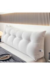 Living and Home Wedge Headboard Pillow with Removable Cover in White - Size: Medium - thumbnail 8