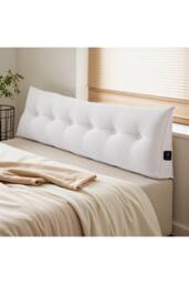 Living and Home Wedge Headboard Pillow with Removable Cover in White - Size: Medium - thumbnail 2