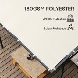 OUTSUNNY 2.4 x 2.4 m Wall Mounted Pergola Gazebo with PA Coating Fabric in Cream - thumbnail 4