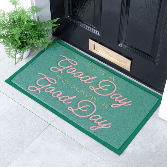 Artsy Mats It's A Good Day To Have A Good Day Indoor & Outdoor Doormat - 70x40cm in Green - Size: 40 cm x 70 cm - image 1