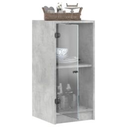 Berkfield Home Side Cabinet with Glass Doors Concrete Grey 35x37x75.5 cm - thumbnail 5