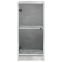 Berkfield Home Side Cabinet with Glass Doors Concrete Grey 35x37x75.5 cm - thumbnail 6