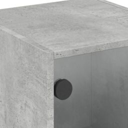 Berkfield Home Side Cabinet with Glass Doors Concrete Grey 35x37x75.5 cm - thumbnail 9