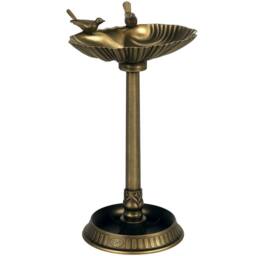 OUTSUNNY 81cm Tall Bird Bath with 2 Decorative Birds for Garden, Bronze Tone - thumbnail 2