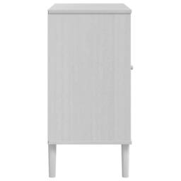 Berkfield Home Sideboard SENJA Rattan Look White 80x40x80 cm Solid Wood Pine - Size: 80 x 40 x 80 cm - thumbnail 7