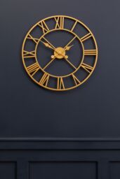 Orsina Gold & Silver Wall Clock, Round Analogue Clock With Roman Numerals & Spade Hands, Silent Wall Clock - thumbnail 3