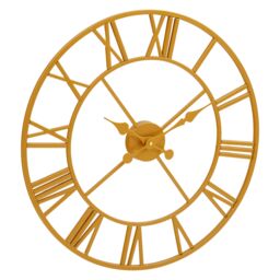 Orsina Gold & Silver Wall Clock, Round Analogue Clock With Roman Numerals & Spade Hands, Silent Wall Clock - thumbnail 2