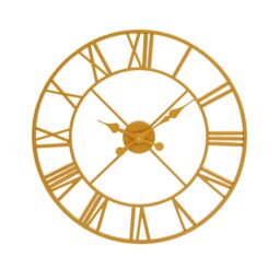 Orsina Gold & Silver Wall Clock, Round Analogue Clock With Roman Numerals & Spade Hands, Silent Wall Clock - thumbnail 1