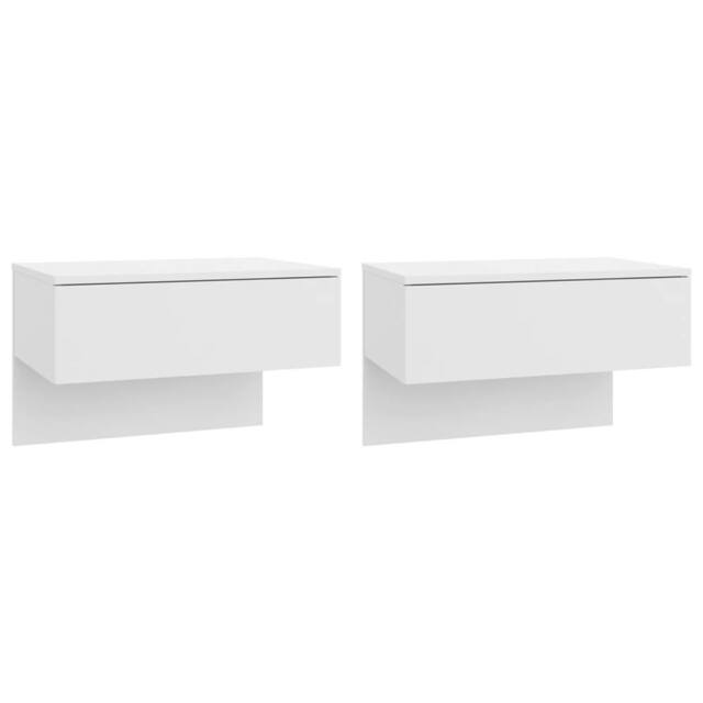 Berkfield Home Wall-mounted Bedside Cabinets 2 pcs High Gloss White - image 1