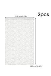 Living and Home White Floral Lace Sheer Curtains, 2-Panel Set - Size: 125 cm width x 175 cm drop - thumbnail 6
