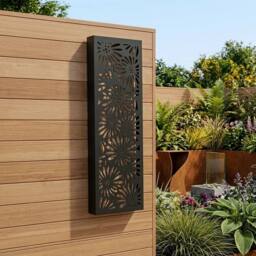 Garden Greatness Lunaria Solar Sunflower Wall Art Panel in Black - thumbnail 2