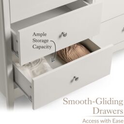 Christow Natural Chest of Drawers Modern 6 Drawer Bedroom Storage Unit Furniture Cabinet in Brown - thumbnail 4
