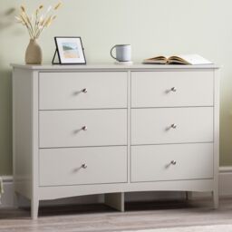 Christow Natural Chest of Drawers Modern 6 Drawer Bedroom Storage Unit Furniture Cabinet in Brown