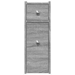 Berkfield Home Narrow Bathroom Cupboard with Wheels Grey Sonoma Engineered Wood - thumbnail 4