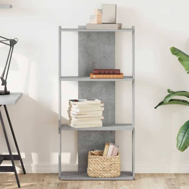 Berkfield Home Beautiful Bookcase 3-Tier Concrete Grey 60x30x120 cm Engineered Wood - Size: 60 x 30 x 120 cm - image 1