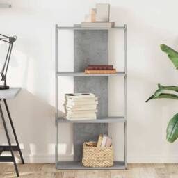 Berkfield Home Beautiful Bookcase 3-Tier Concrete Grey 60x30x120 cm Engineered Wood - Size: 60 x 30 x 120 cm - thumbnail 1