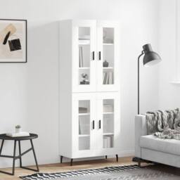 Berkfield Home Highboard White 69.5x34x180 cm Engineered Wood - thumbnail 2