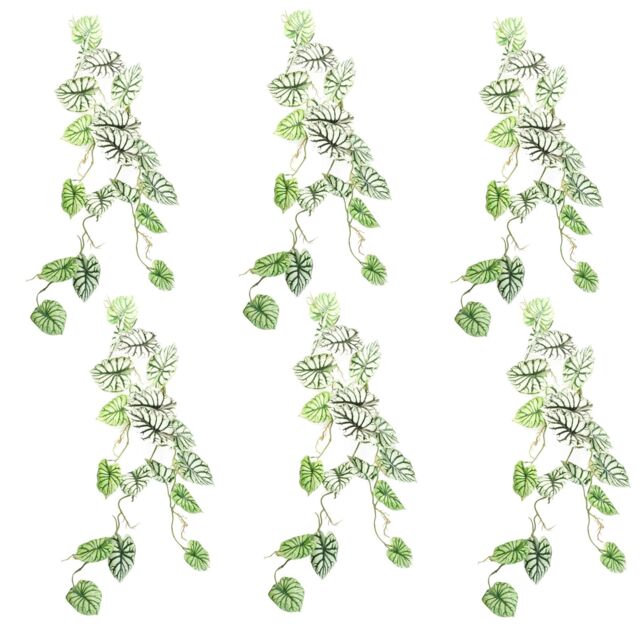 Leaf 6 x 120cm Artificial Hanging Trailing Plant Alocasia Dragon Scale Light in Green - Size: 6 x 120 cm - image 1