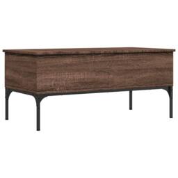 Berkfield Home Comfortable Coffee Table Brown Oak 100x50x45 cm Engineered Wood a - Size: 100 x 50 x 45 cm - thumbnail 3