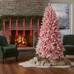 Shatchi 110cm Prelit Pampas Grass Hanging Decoration with Warm White LEDs in Red - thumbnail 4