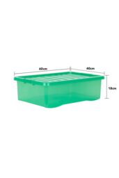 Wham Crystal 5 x 32L Stackable Plastic Storage Boxes with Lids in Green - thumbnail 5