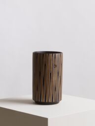 Orsina Large Black & Cream Ceramic Vase for Home Decor, Handcrafted Modern Tall Cylindrical Vase In Black & Cream in White - thumbnail 4